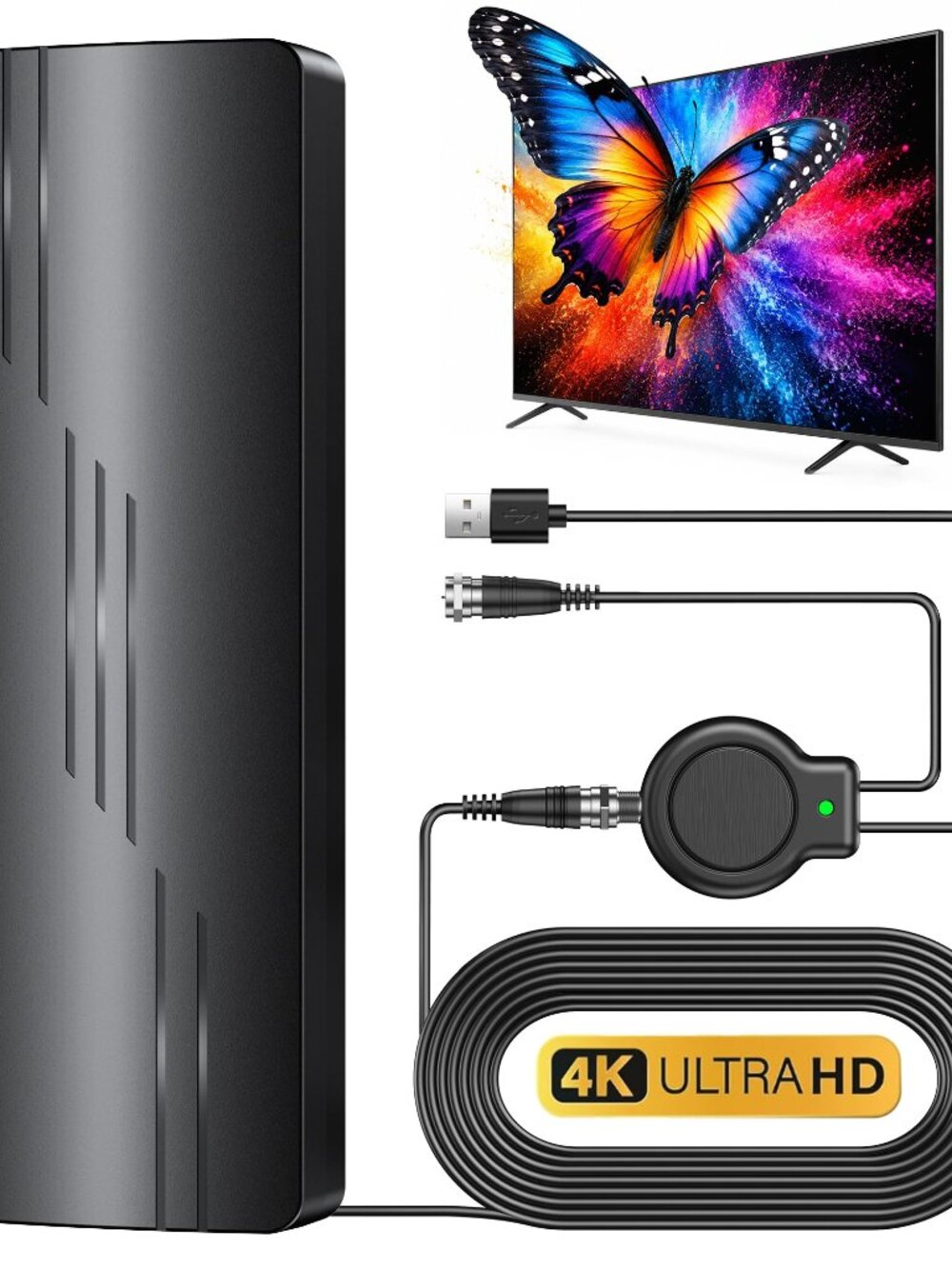 NEW 2026 Upgraded TV Antenna for Smart 1800 + Miles Range Strongest Local with